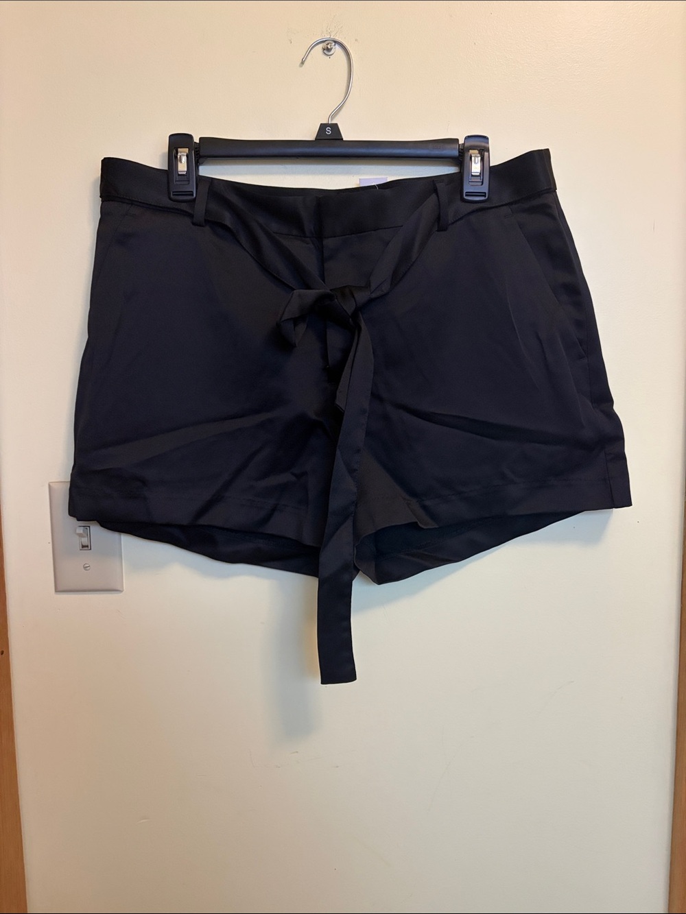 Banana Republic Black High-Waist Tie-Front Shorts
